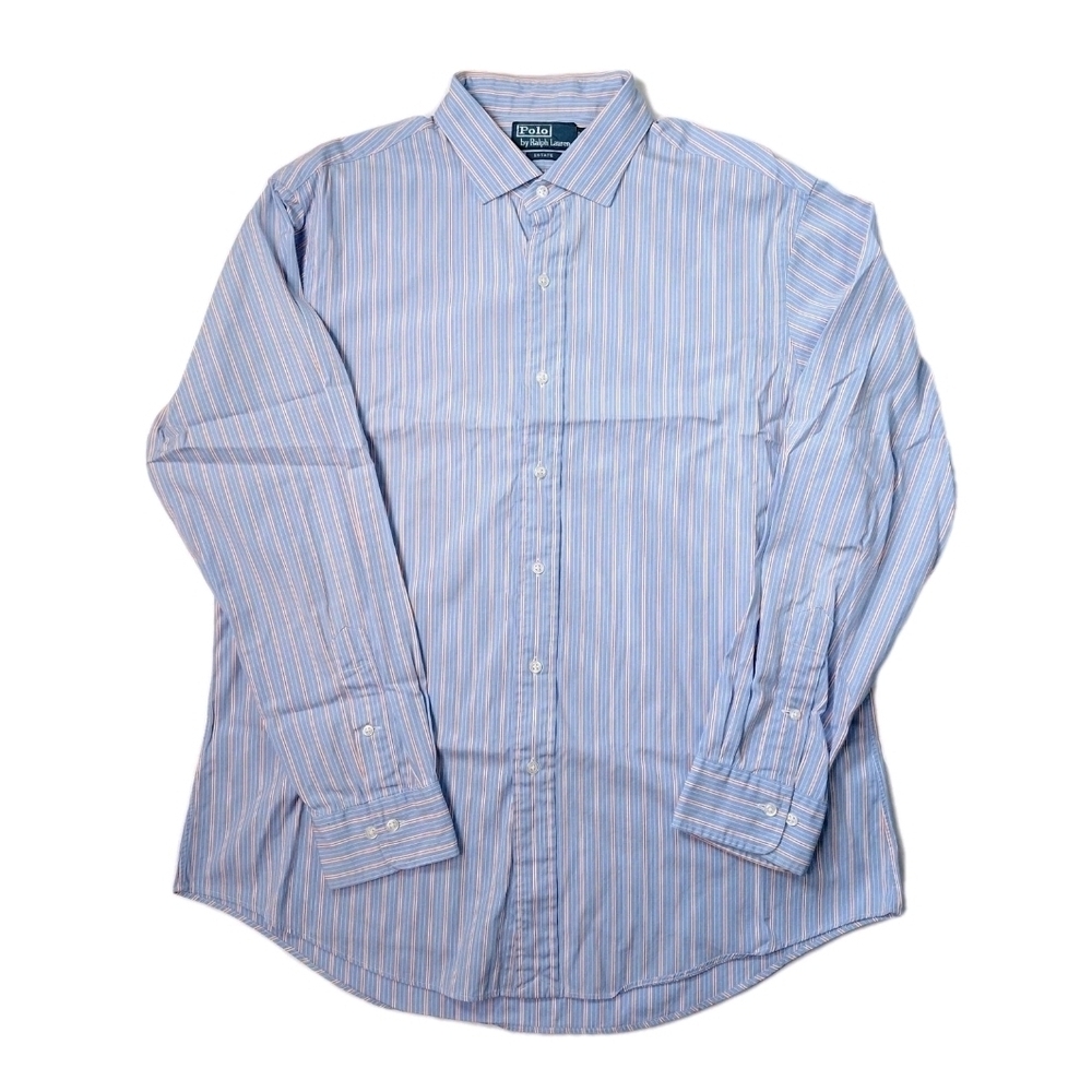 Polo By Ralph Lauren Estate Men’s Shirt Striped Blue Red Size 17 34/35